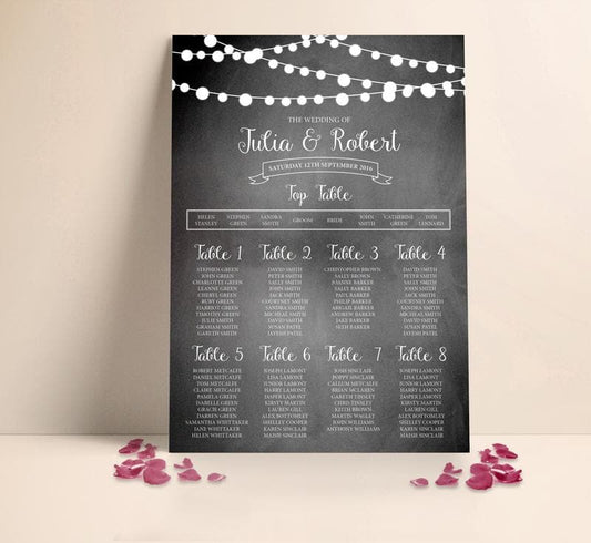 Lights on Chalkboard Table plan