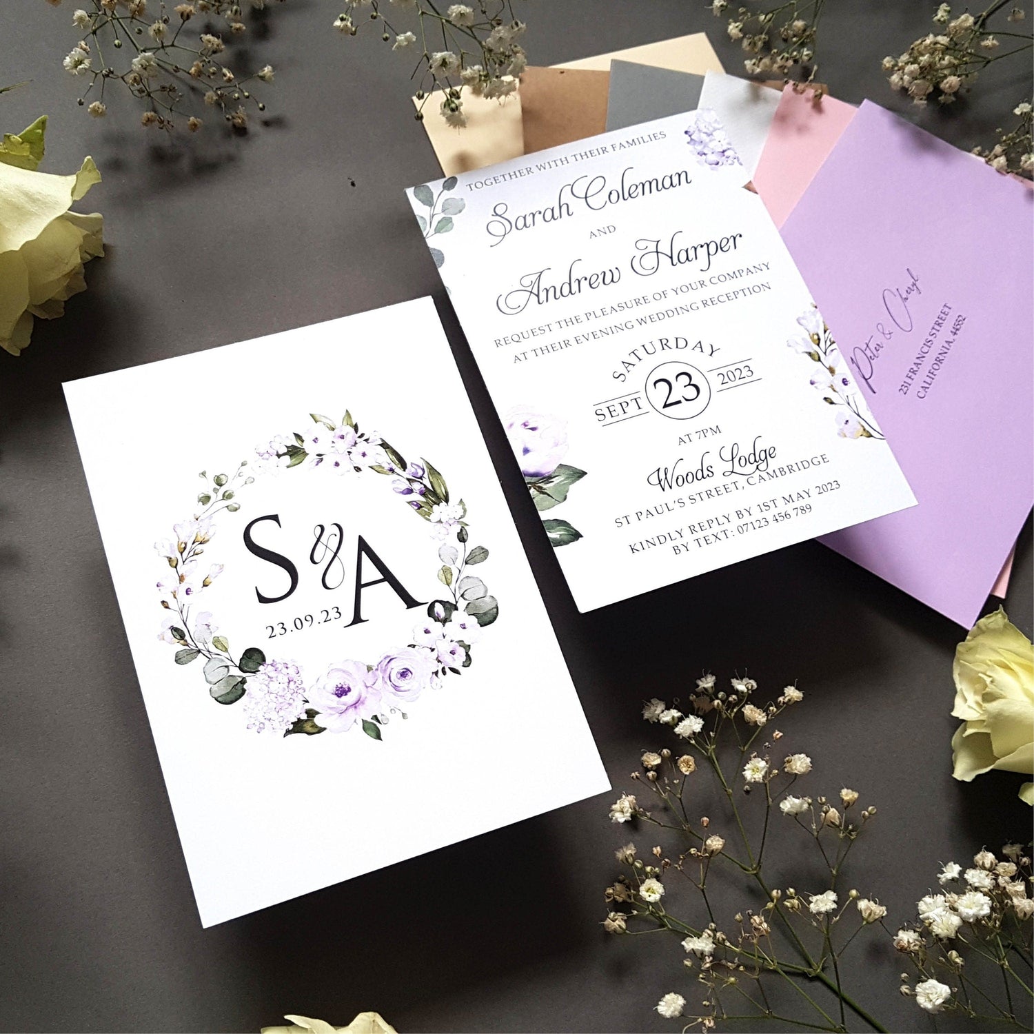 Lilac Evening Wedding Invitation