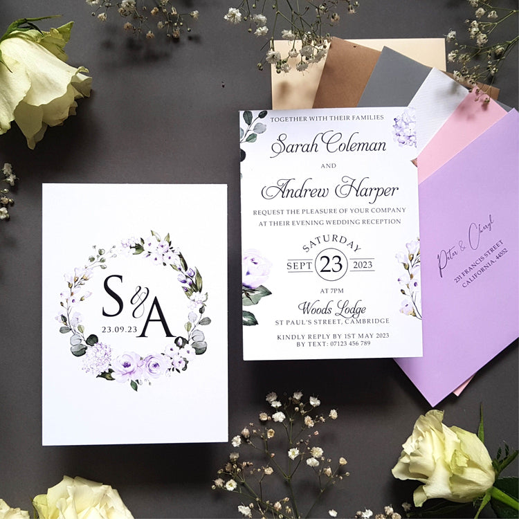 Lilac Evening Wedding Invitation