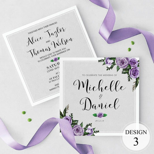 Lilac Floral Evening Invitation