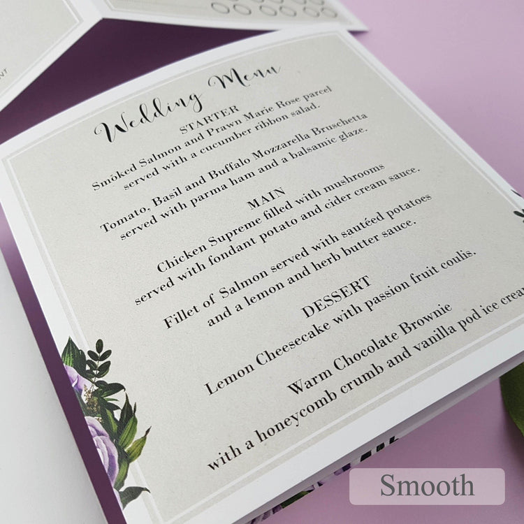 Lilac Roses Trifold Wedding and Evening Invitation