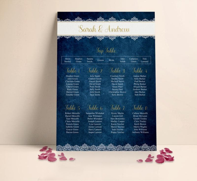 Navy Lace Table plan