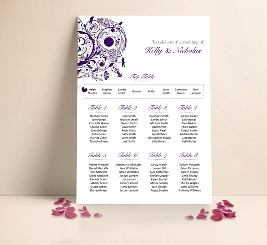 Purple Retro Table plan
