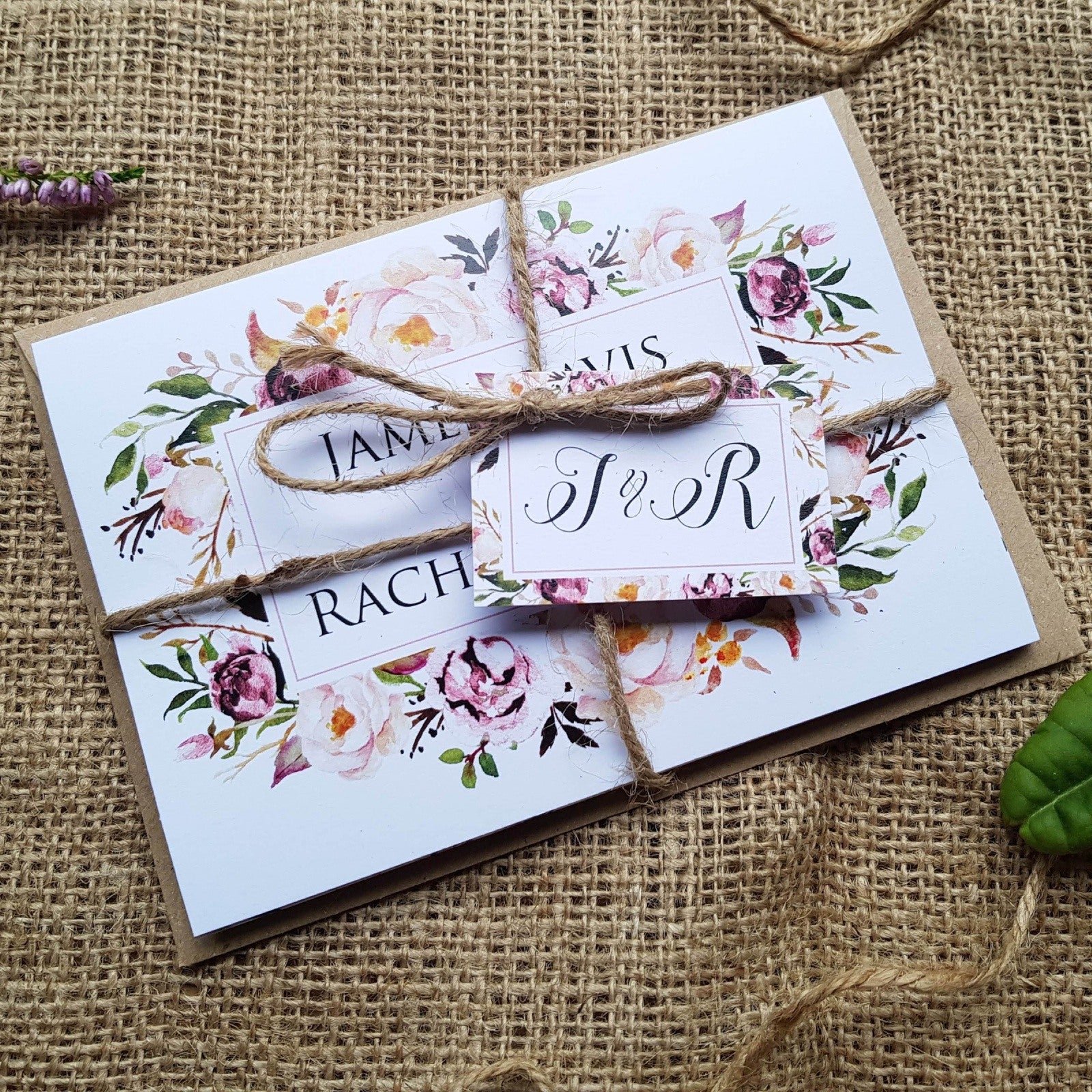 Roses Concertina Wedding and Evening Invitation