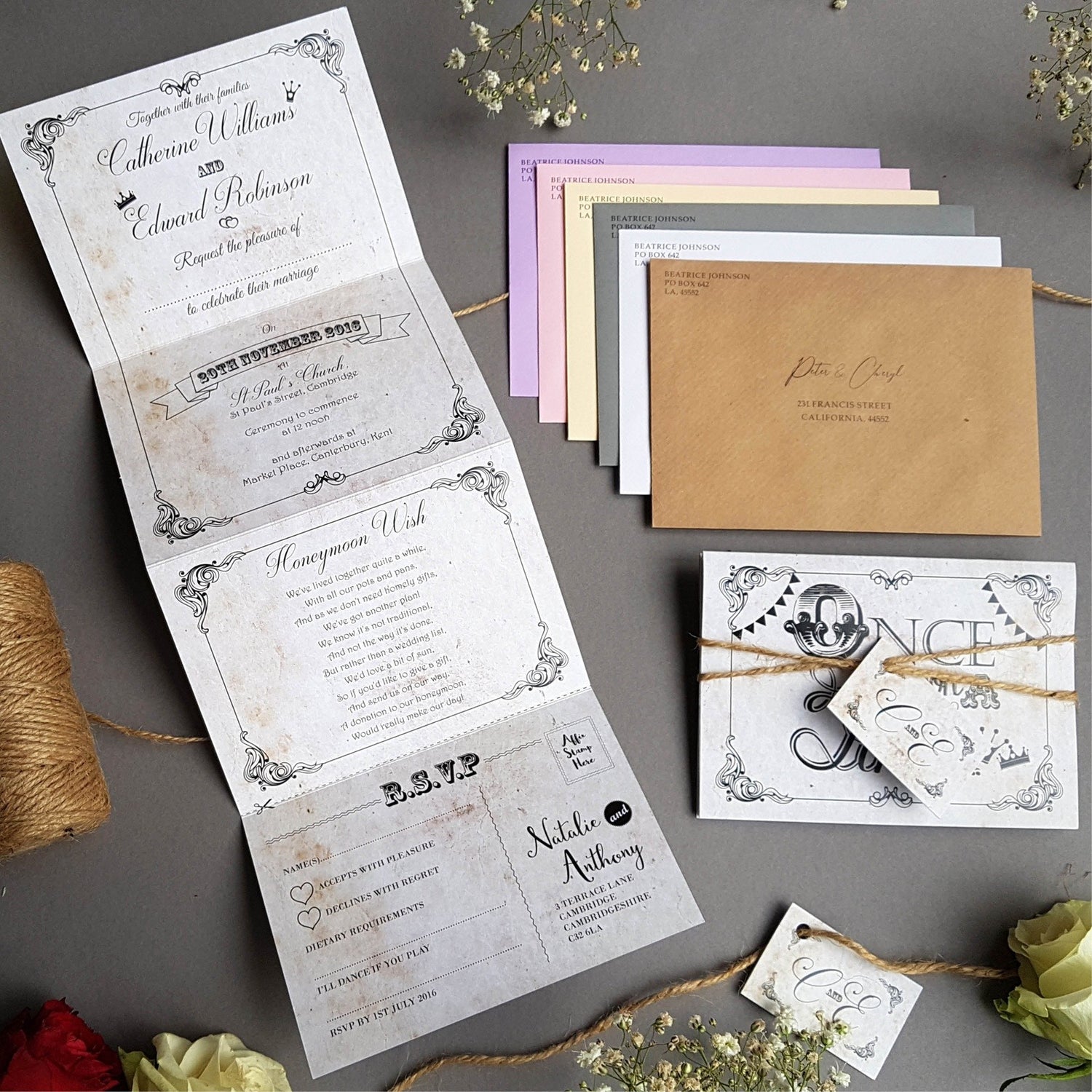 Rustic Fairytale Concertina Wedding Invitations