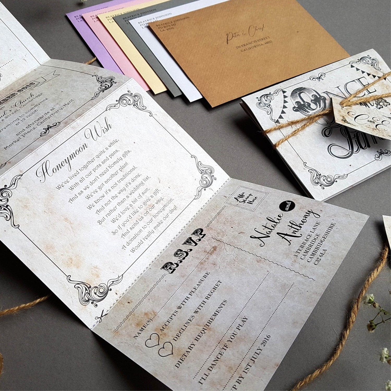 Rustic Fairytale Friday Wedding Invitation Sample