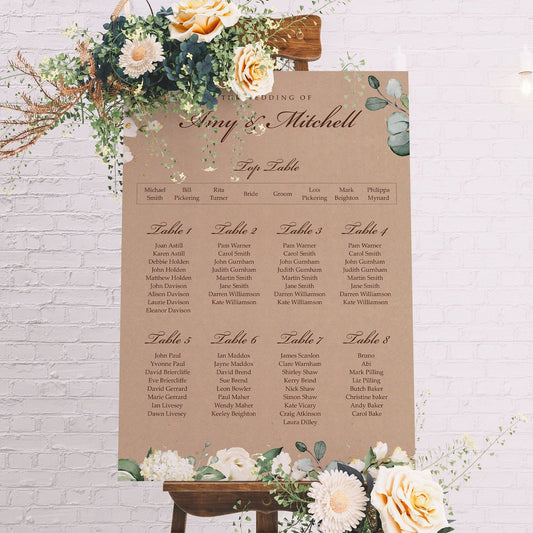 Rustic Wedding Seating Chart Table Plan - Be our Guest
