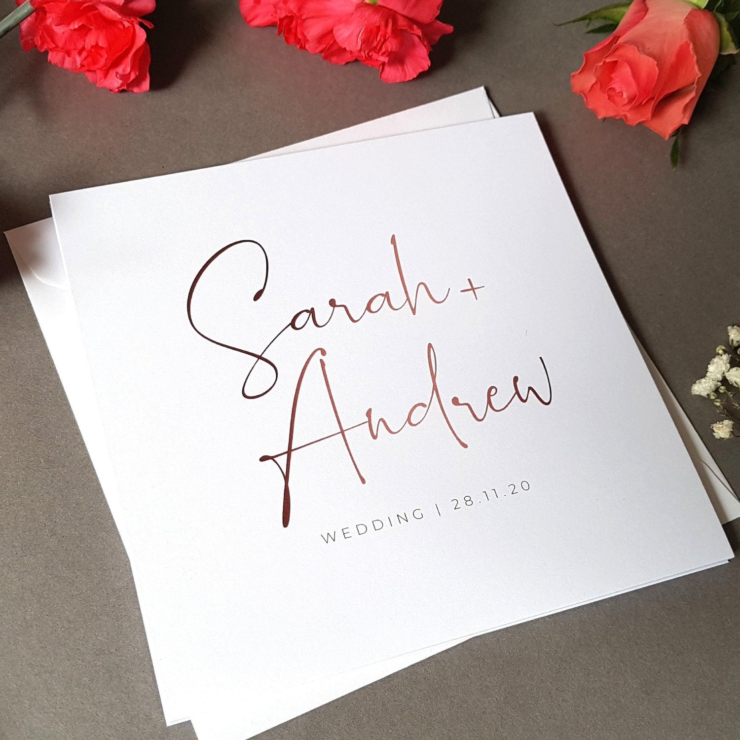 Script Trifold Wedding Invitations