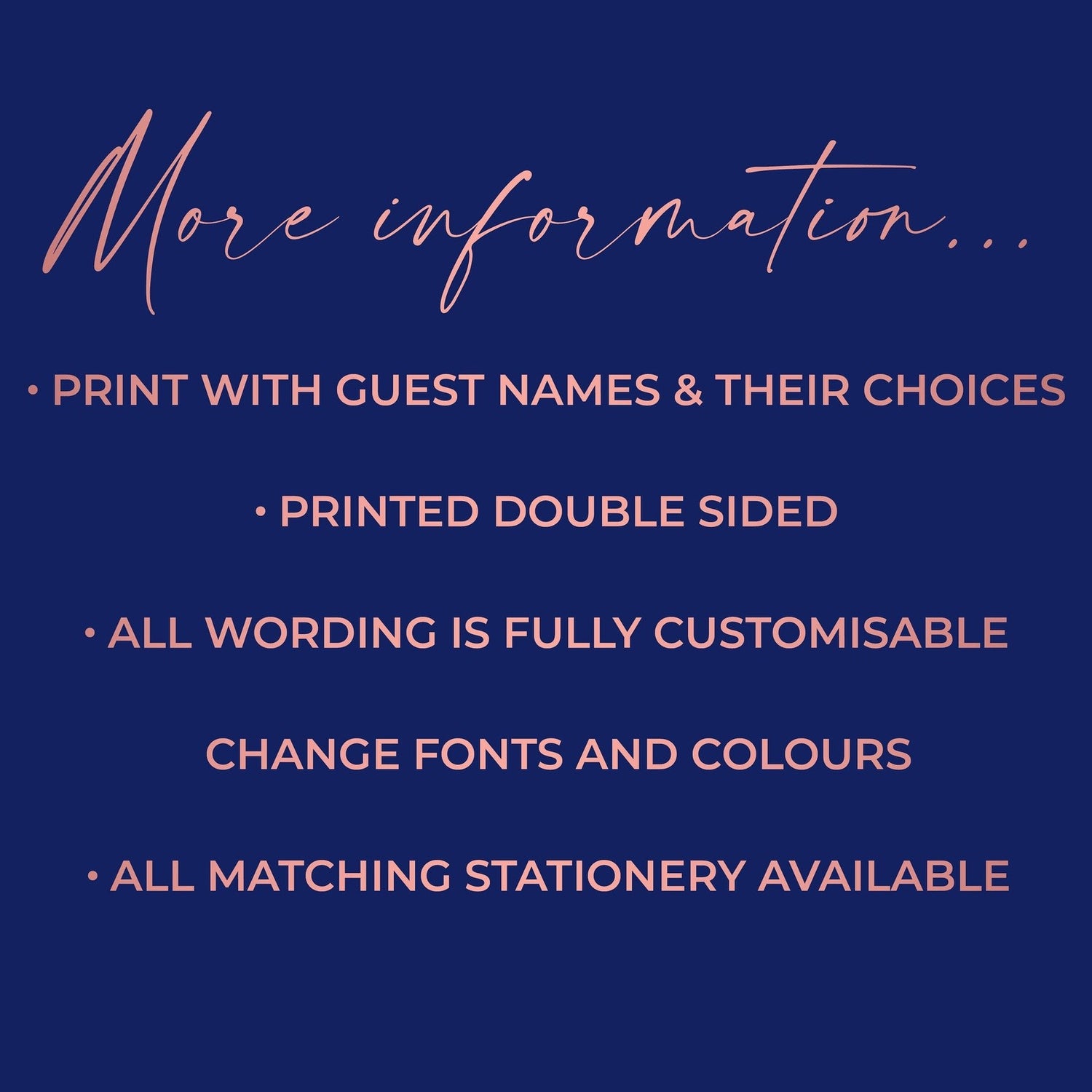 Script Wedding Menus Personalised