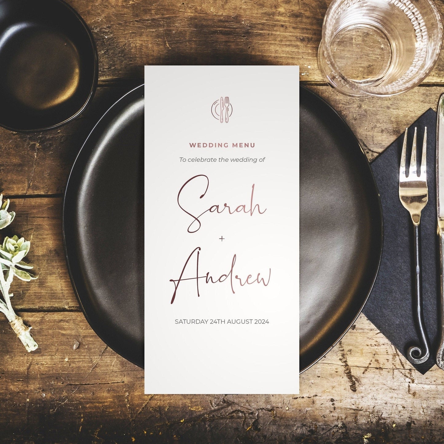 Script Wedding Menus Personalised