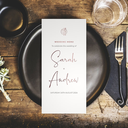 Script Wedding Menus Personalised