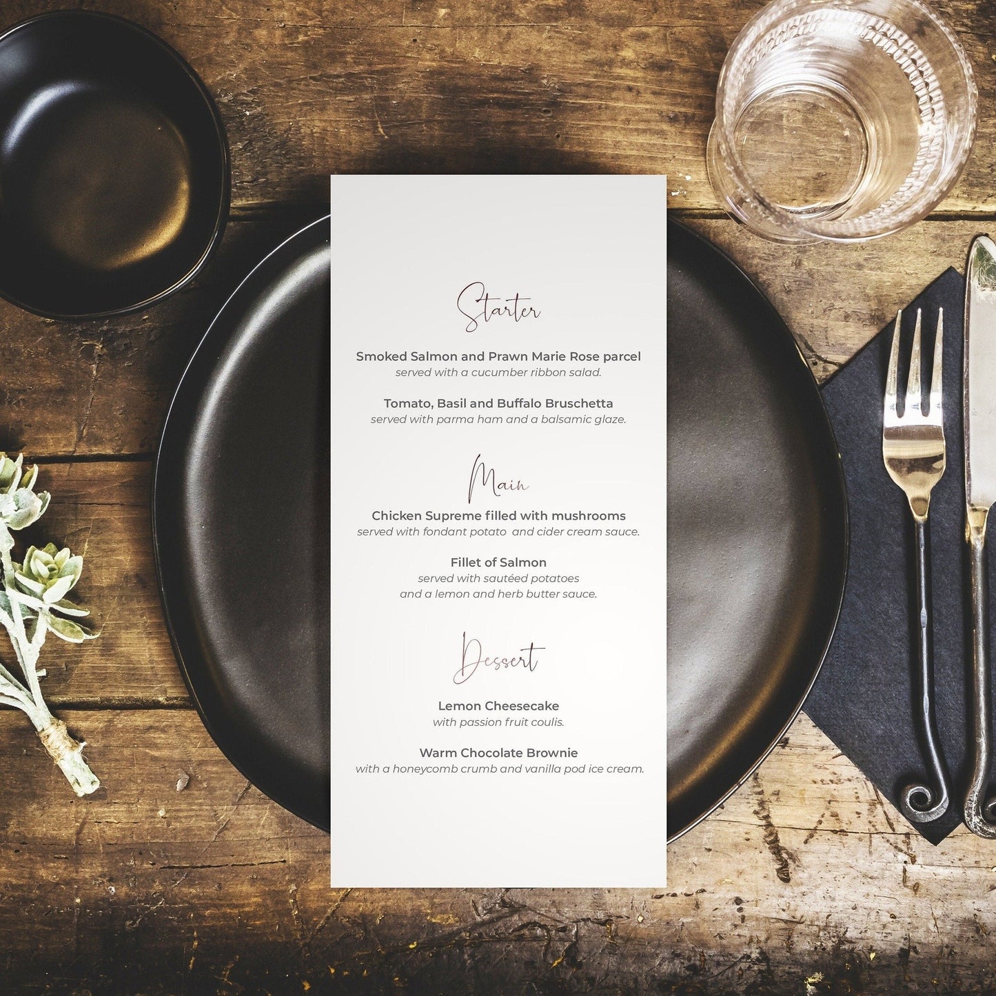 Script Wedding Menus Personalised