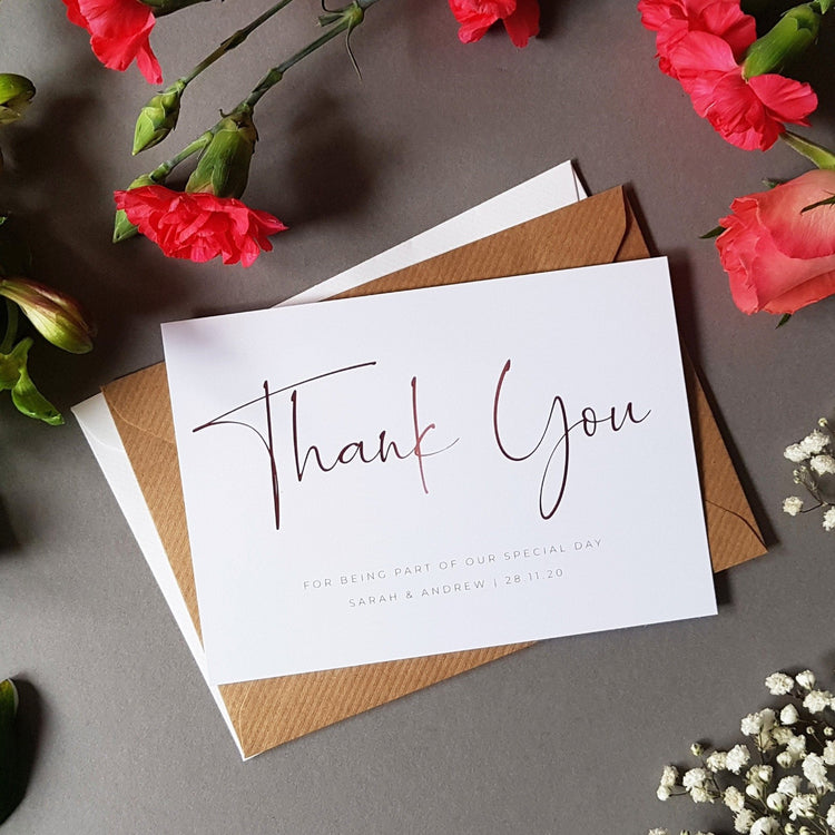 Script Wedding Thank You Cards