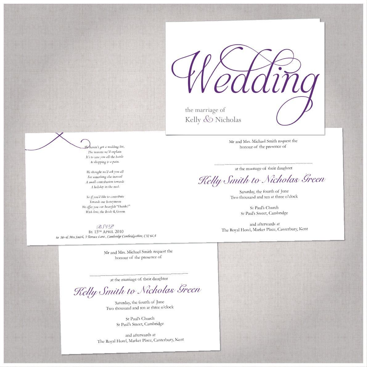 Script 'Wedding' Wedding and Evening Invitation