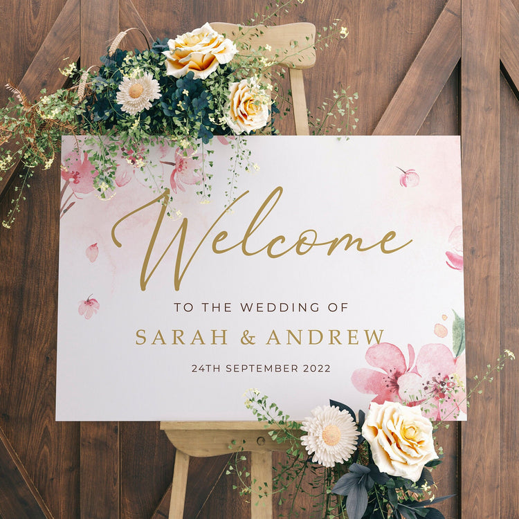 Blossom Wedding Welcome Sign