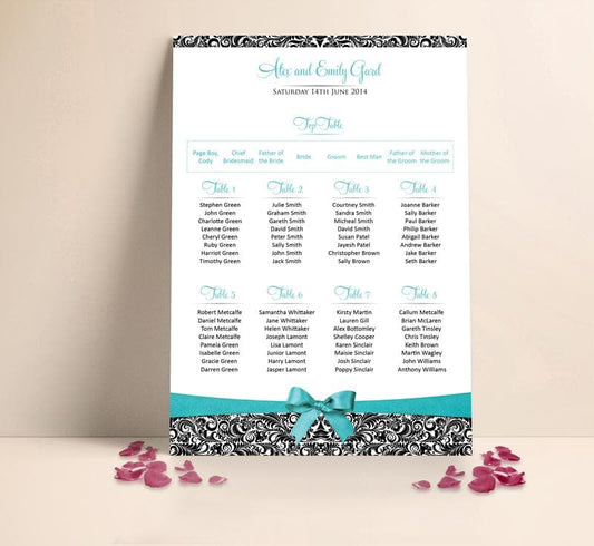 Teal Bow Table plan
