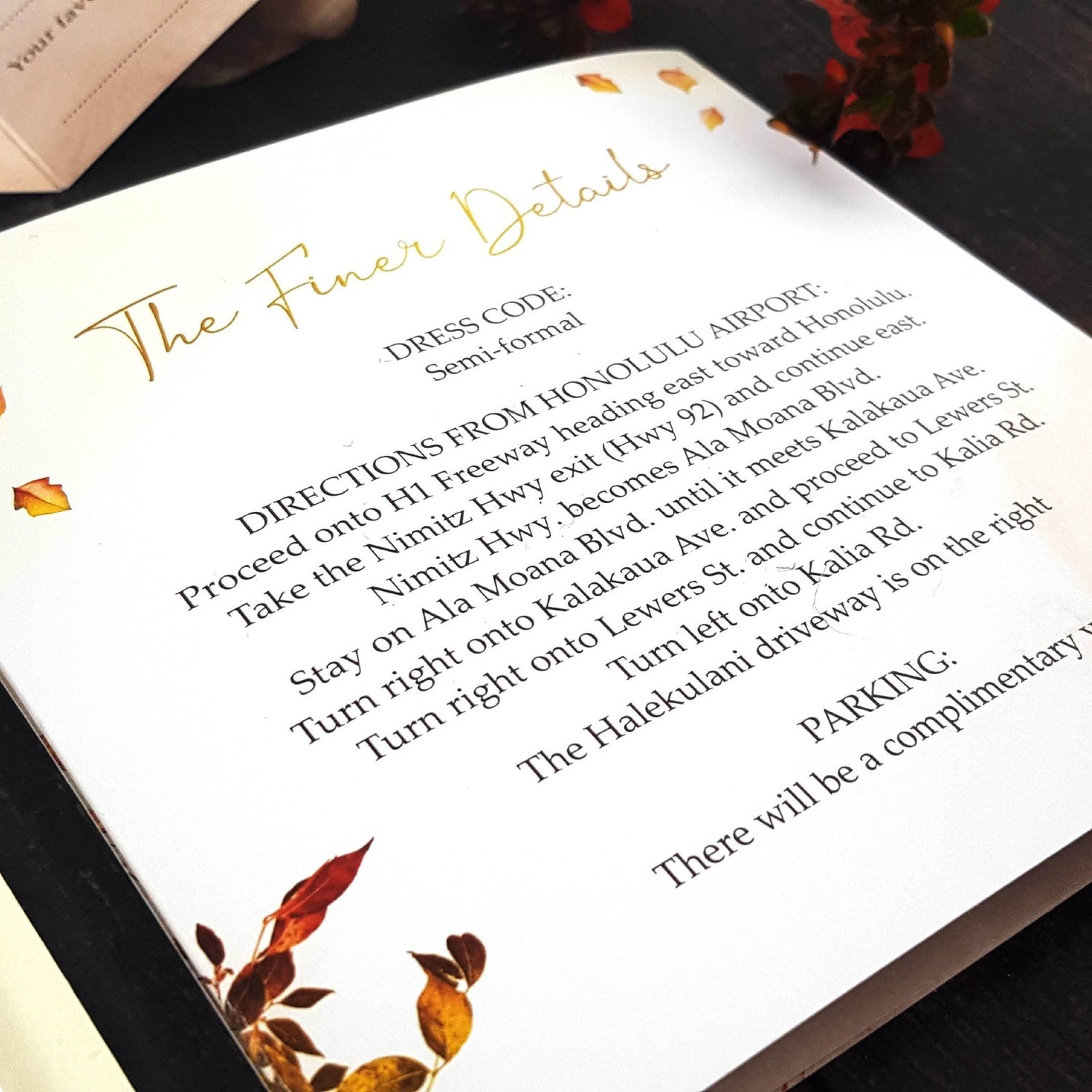 Trifold Autumn Fall Wedding Invitations With Rustic Twine