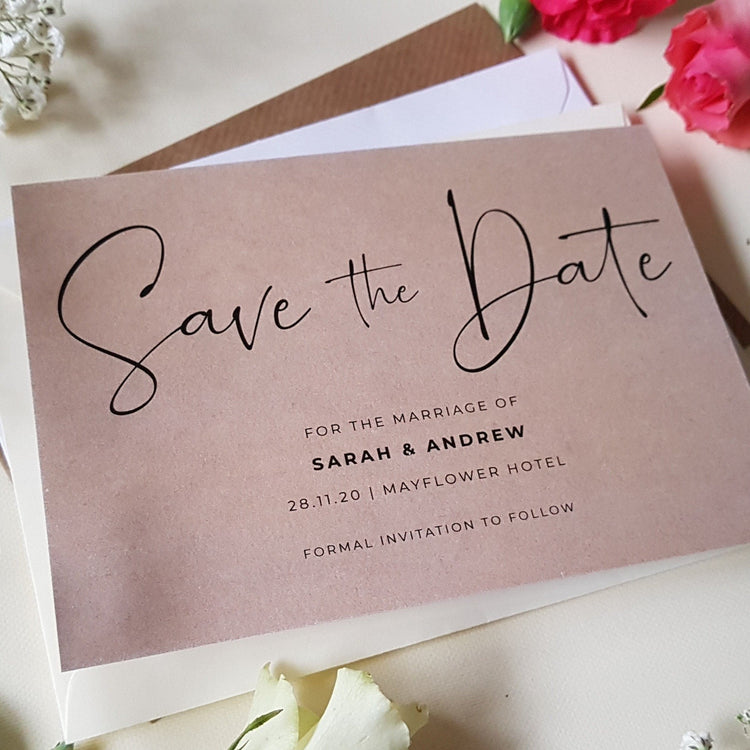 Trifold Rustic Kraft Wedding Invitations