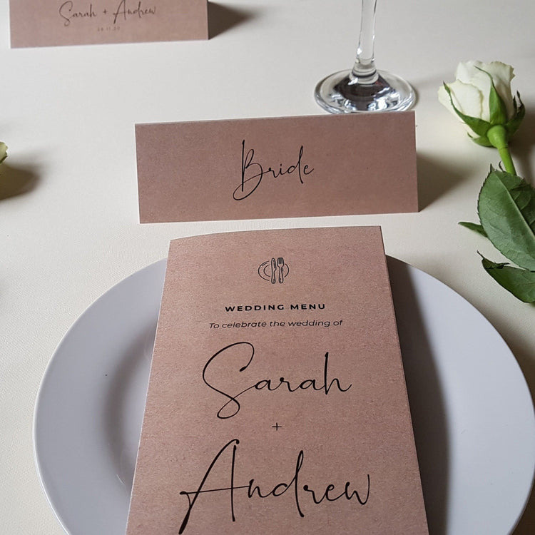 Trifold Rustic Kraft Wedding Invitations