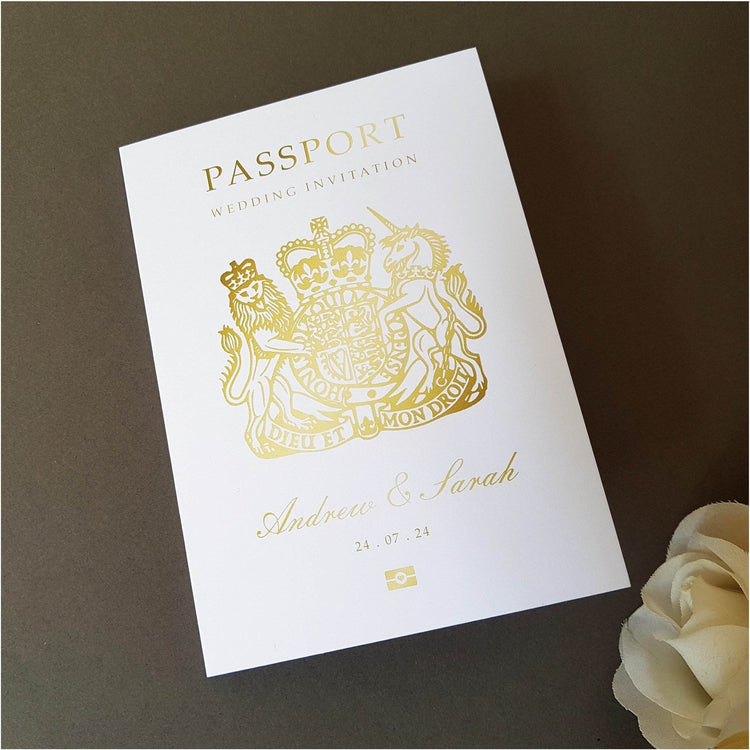 UK Passport Wedding Invitations Sample Sienna Mai