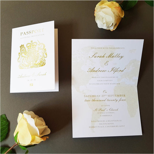 UK Passport Wedding Invitations Set Sienna Mai