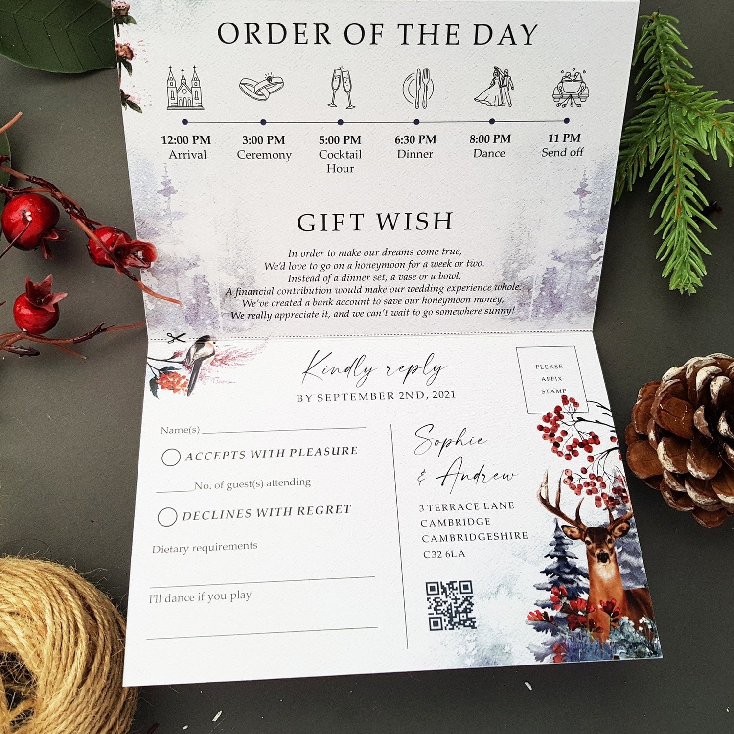 Winter Wedding Invitation Sample