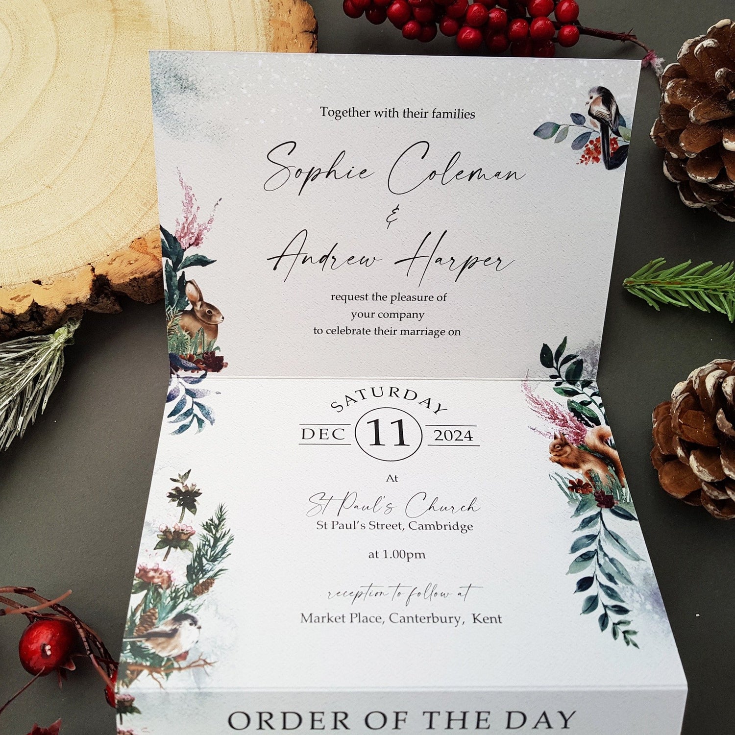 Winter Wedding Invitation Sample