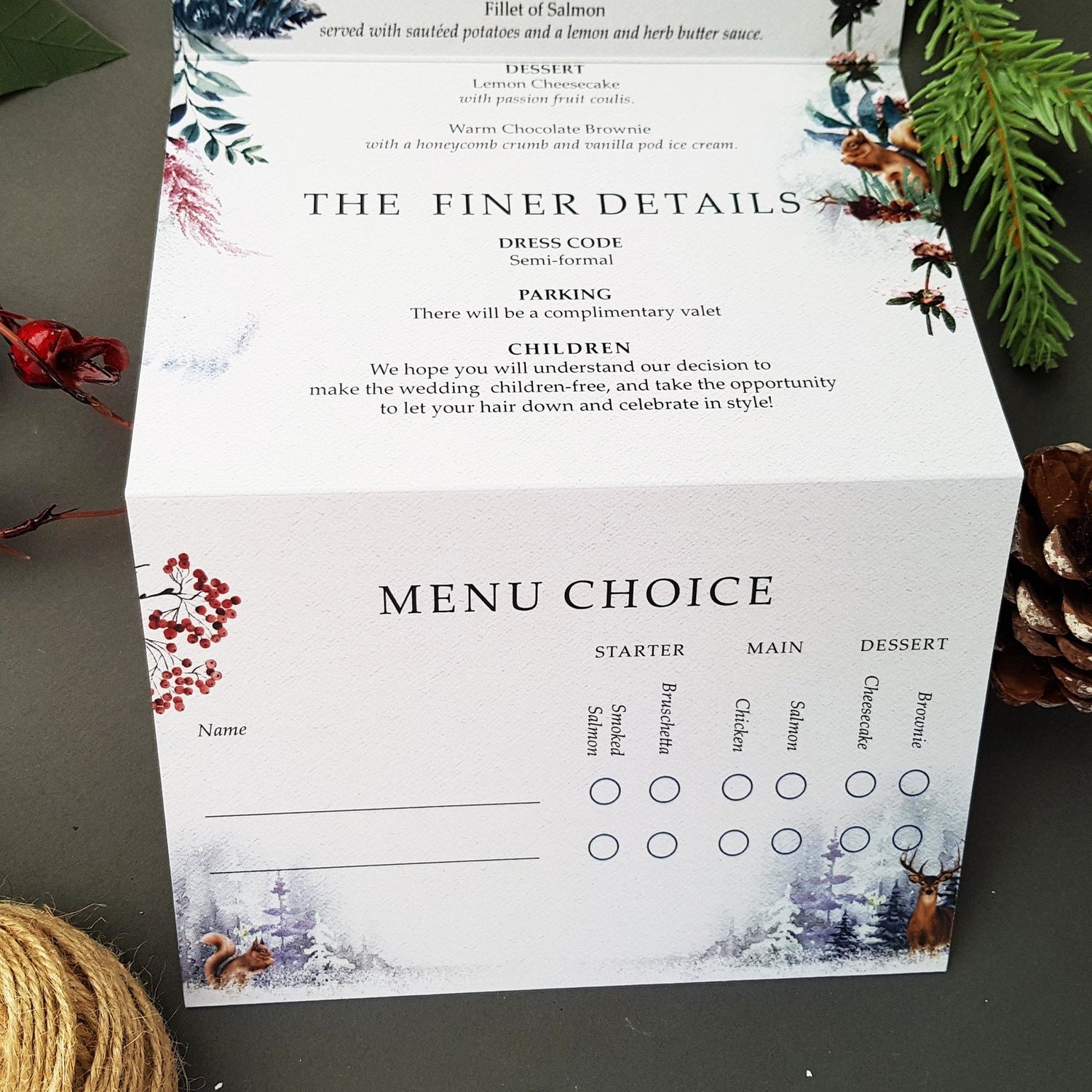 Winter Wedding Invitation Sample