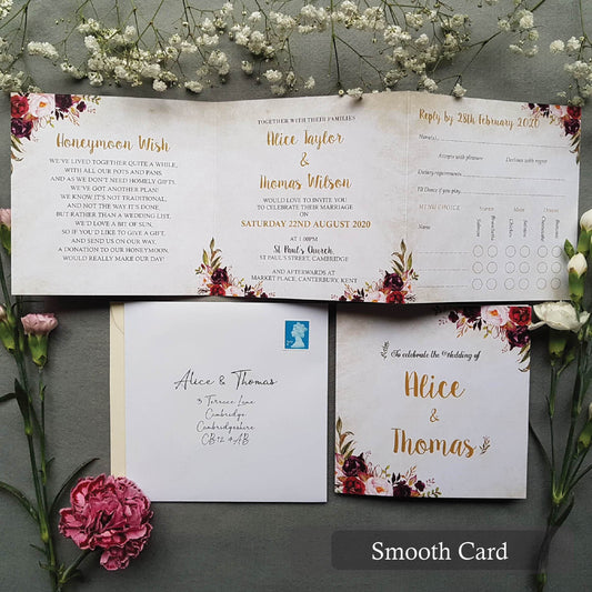 Wild Floral Trifold Wedding Invitations