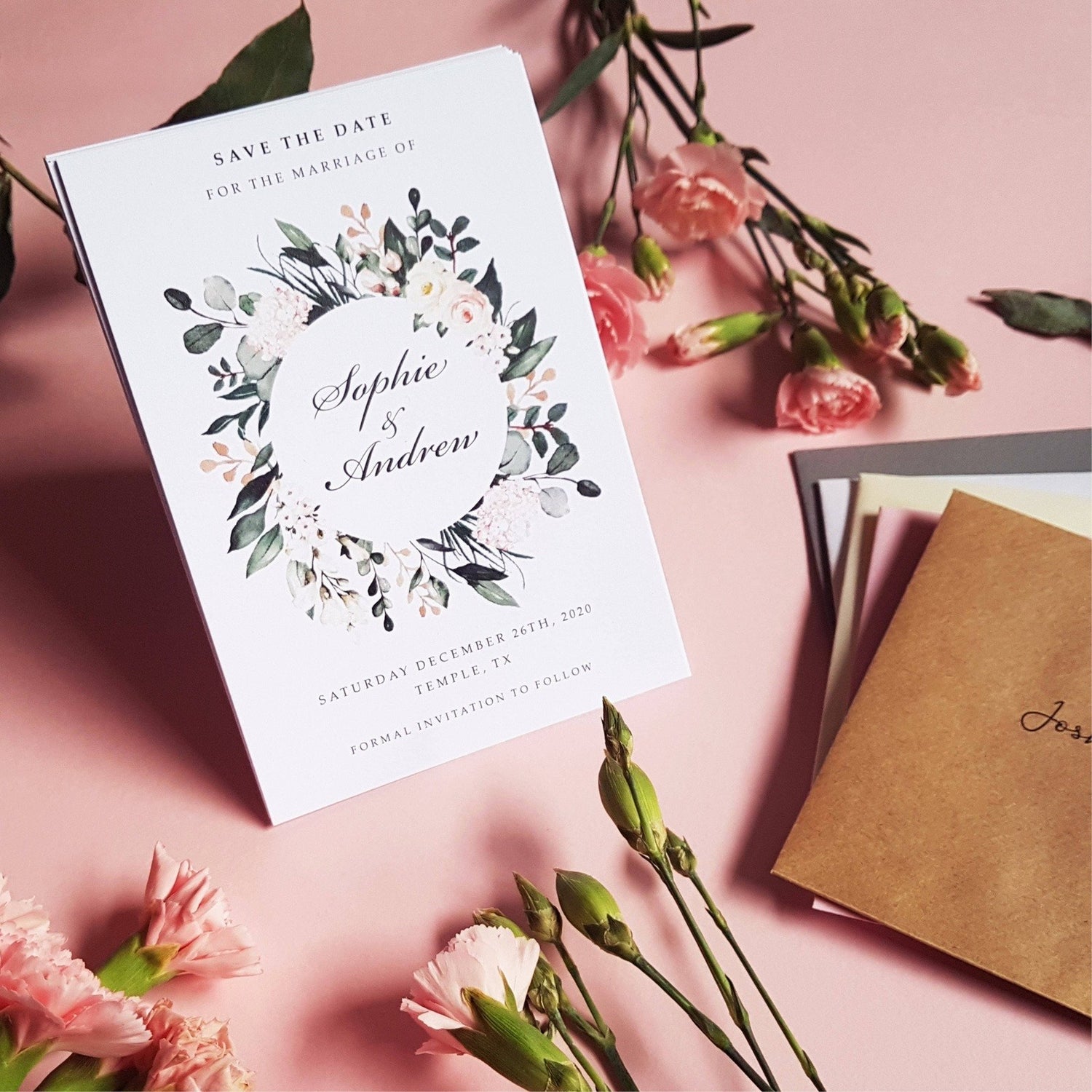 save the date cards wildflower