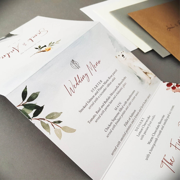 Winter Concertina Wedding Invitations