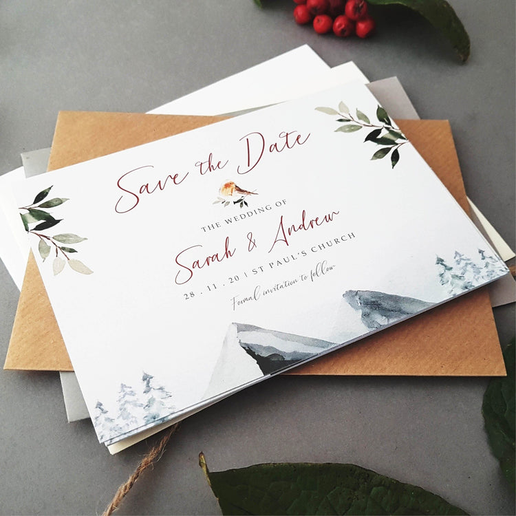 Winter Concertina Wedding Invitations