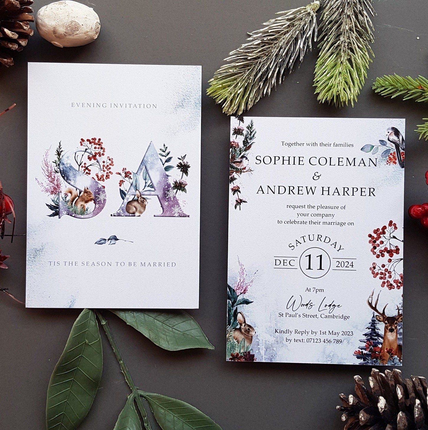 Winter Evening Wedding Invitation