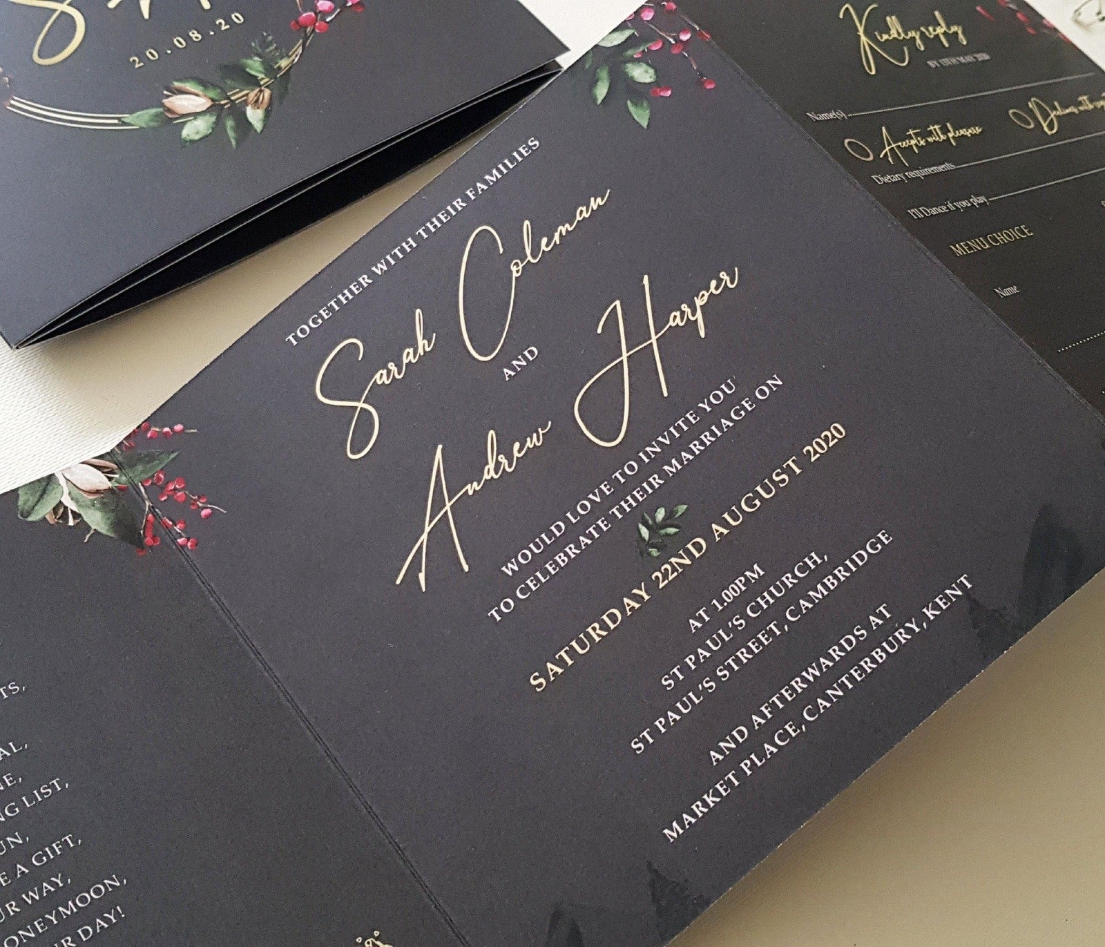 Winter Trifold Wedding Invitations Sample