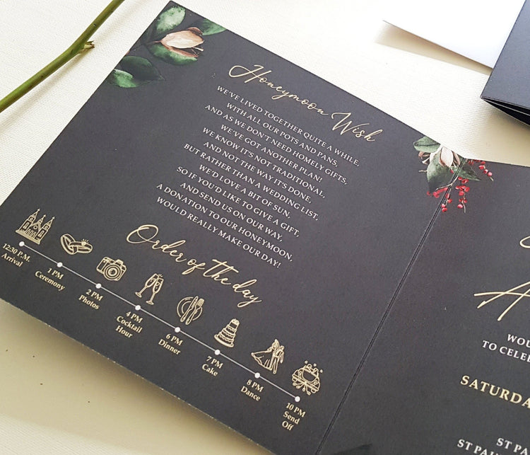 Winter Trifold Wedding Invitations Sample