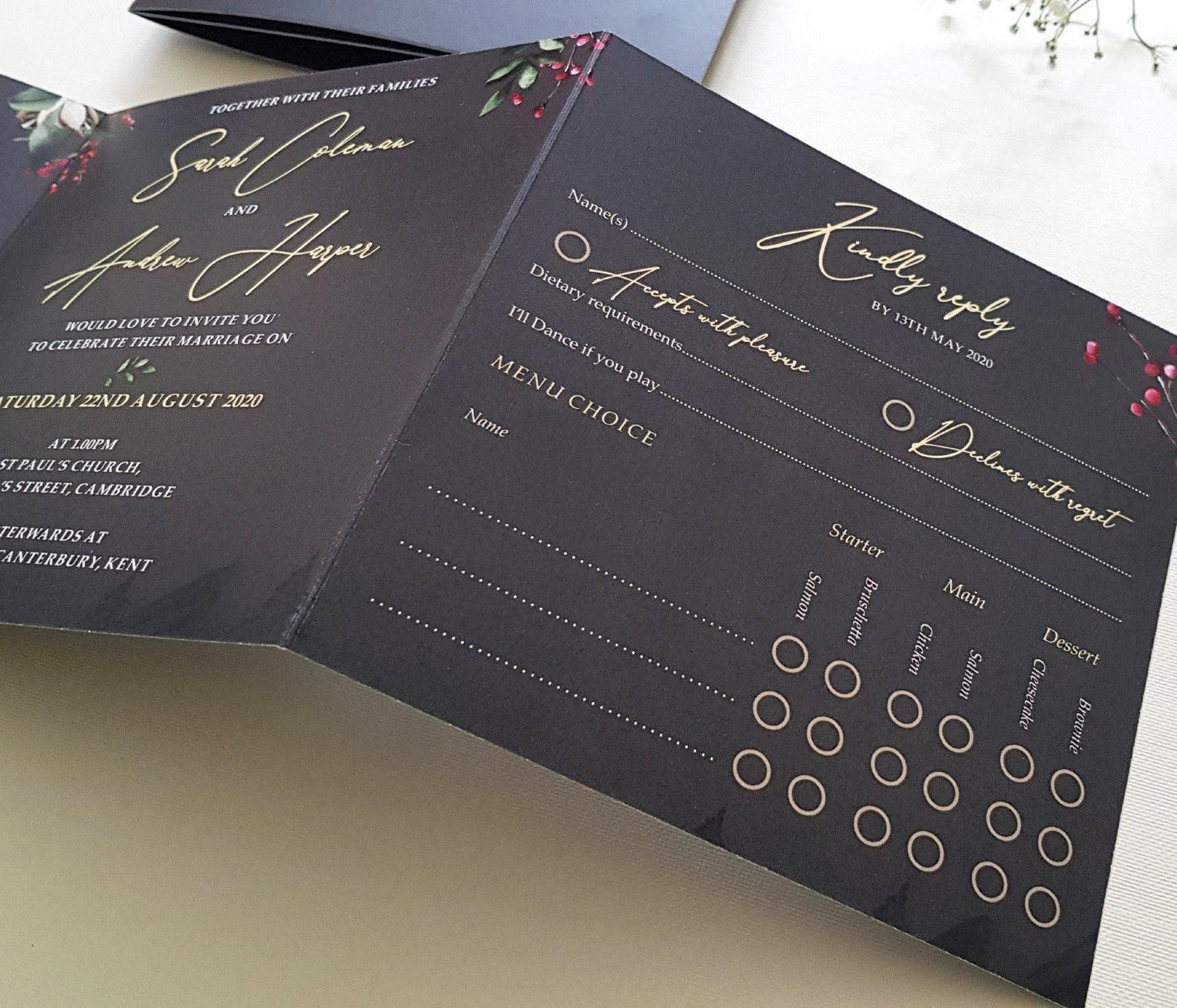 Winter Trifold Wedding Invitations Sample