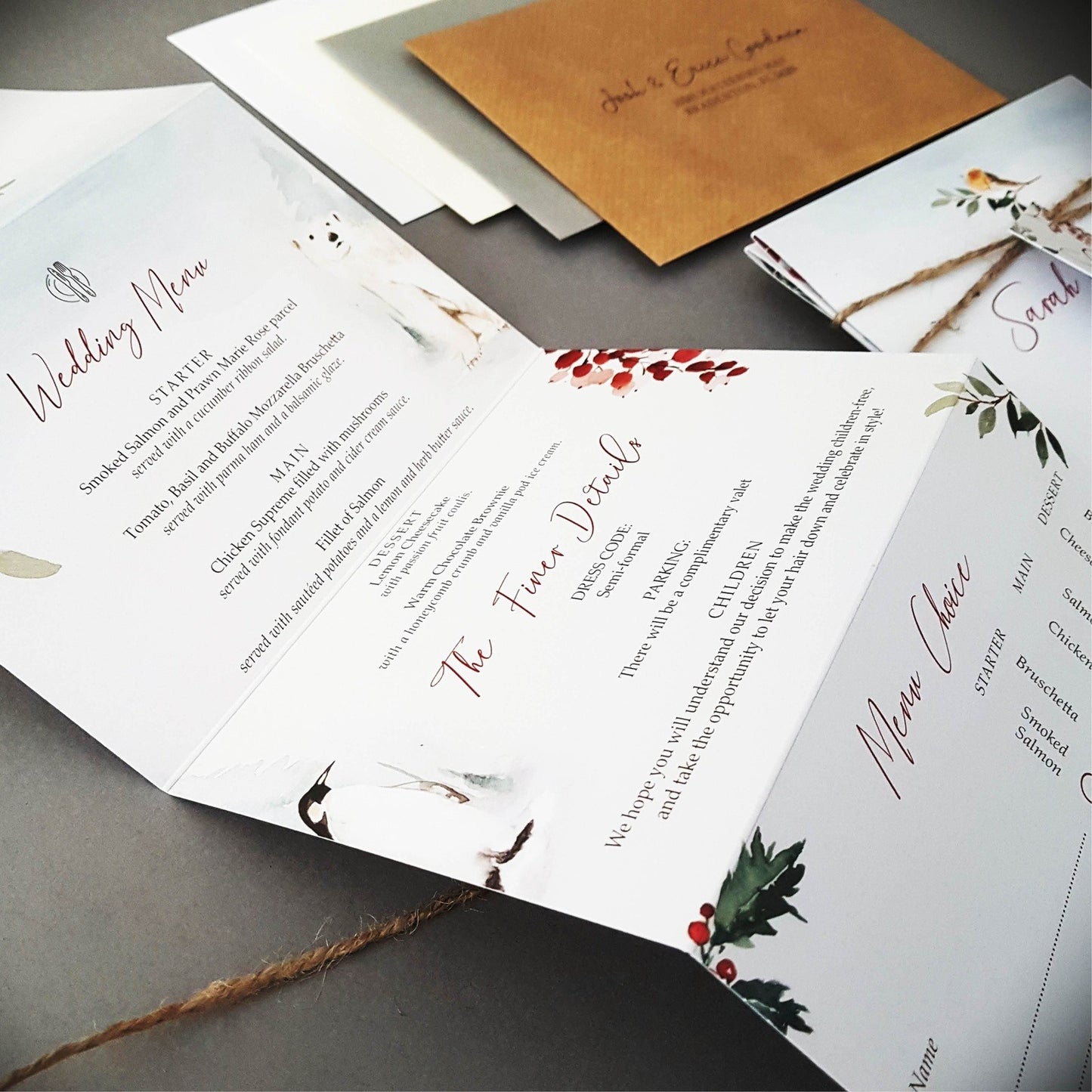 Winter Wedding Invitation Sample