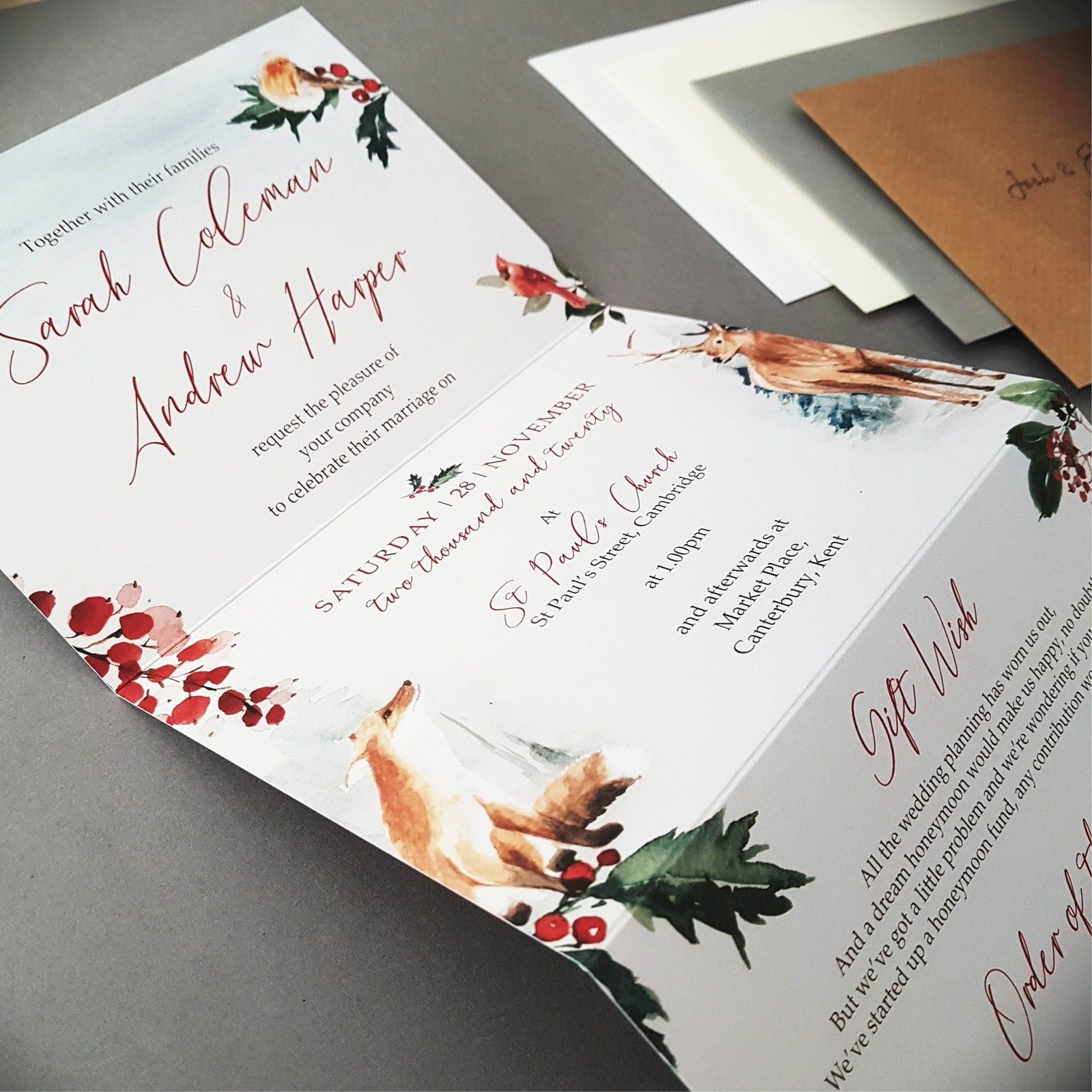 Winter Wedding Invitation Sample