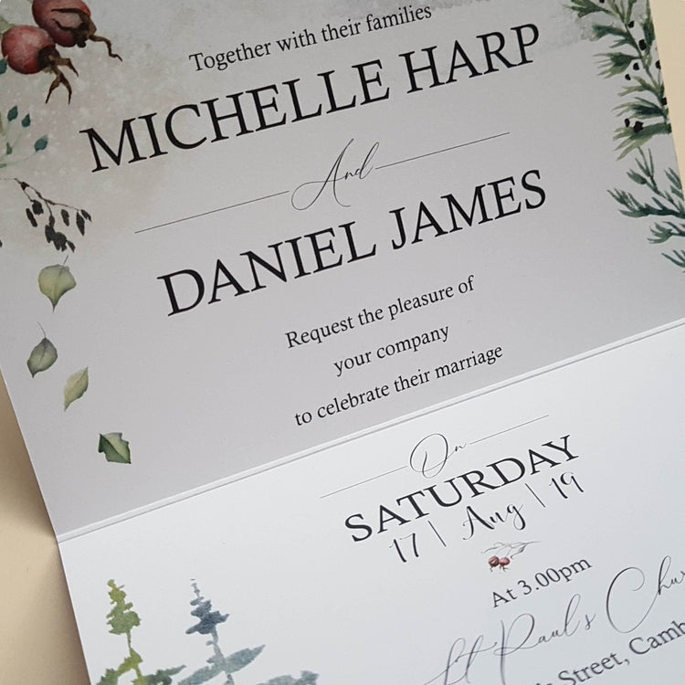 Winter Woodland Wedding Invitations