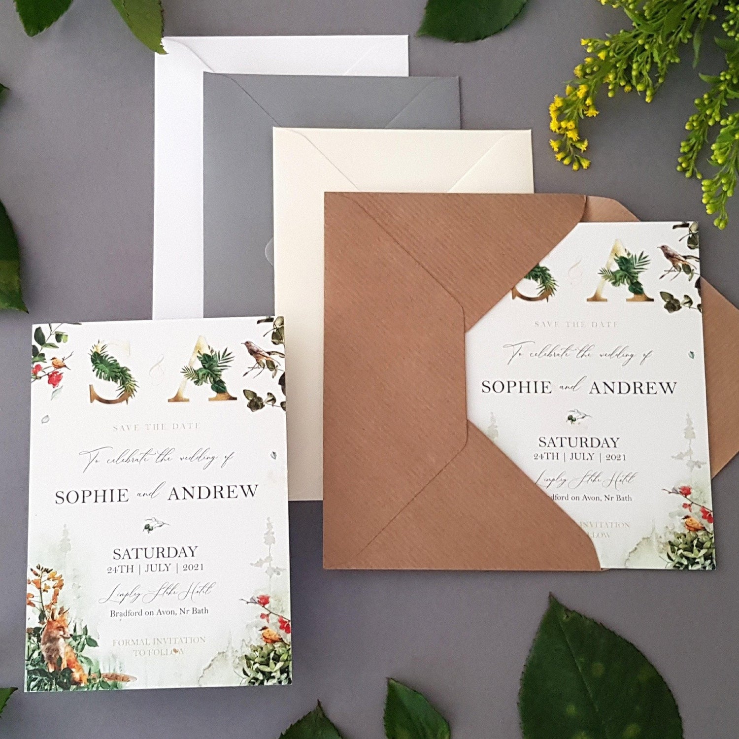 Woodland Save the Date Cards