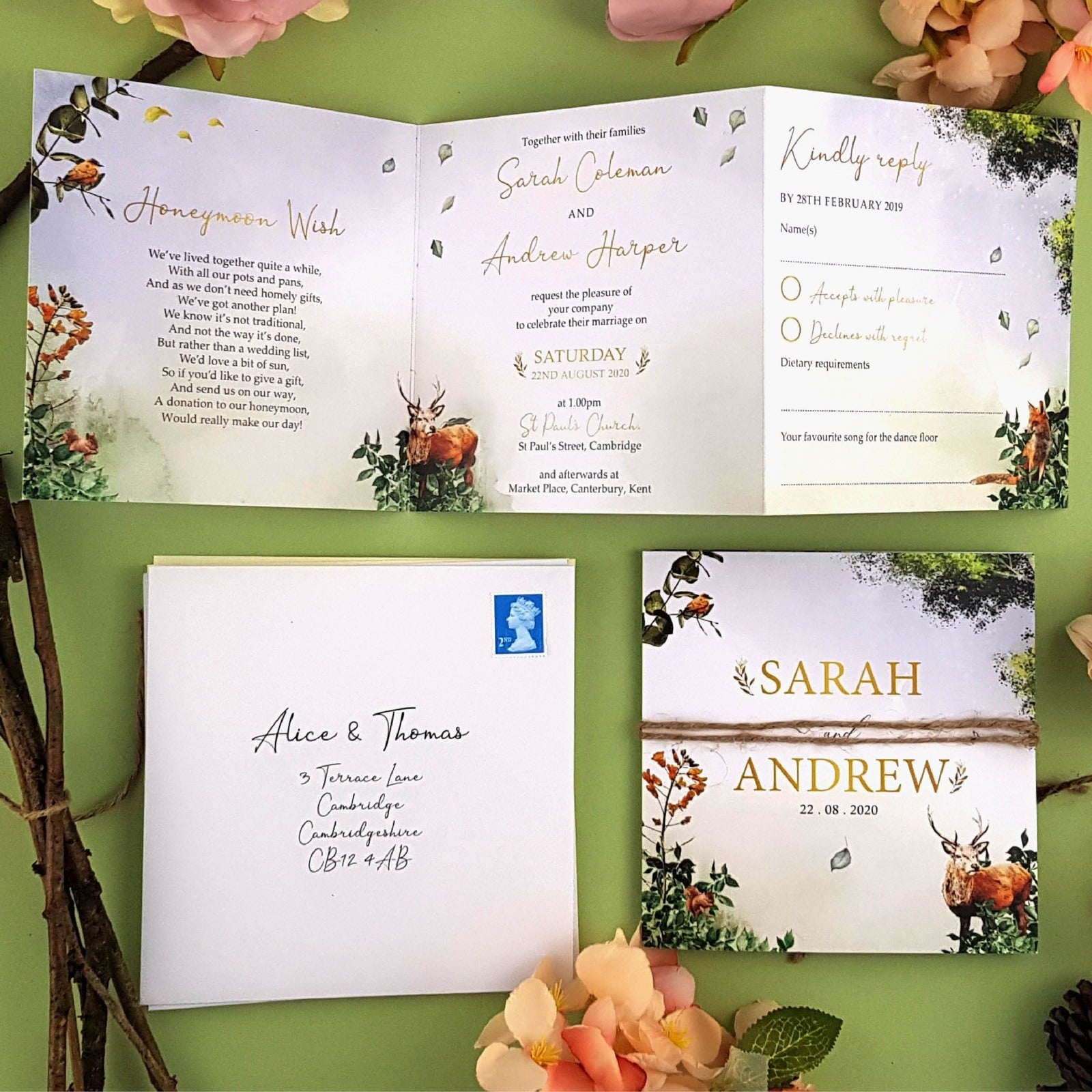 Trifold Wedding Invitations | Square – Sienna Mai