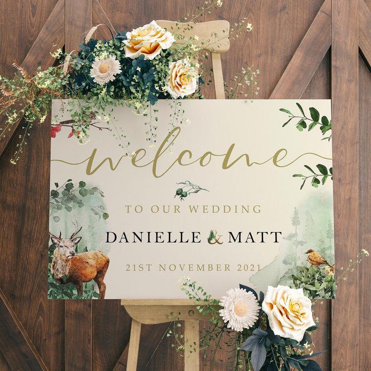 Woodland Wedding Welcome Sign