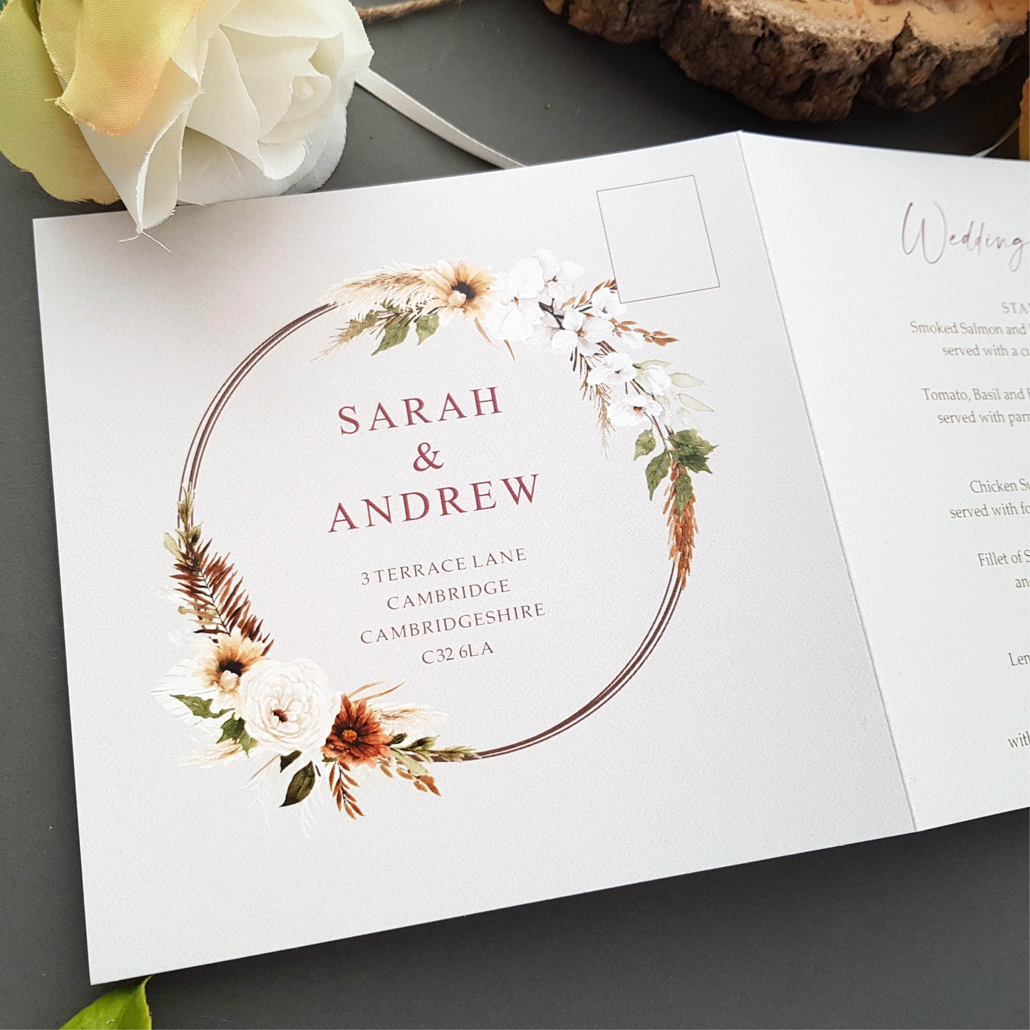 Boho Trifold Wedding Invitations - Bohemian Style