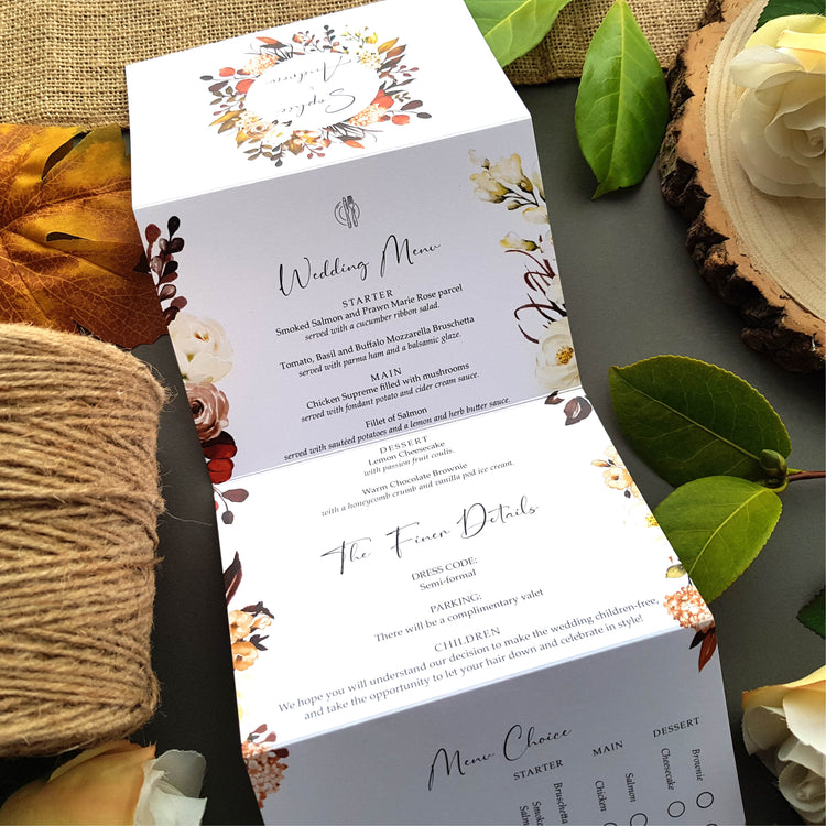 Bohemian Autumn Wedding Invitation