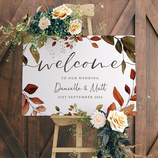 Autumn Wedding Welcome Sign