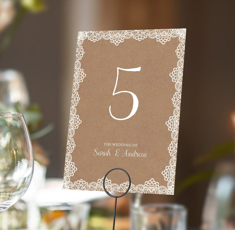Lace Table numbers or Table Names