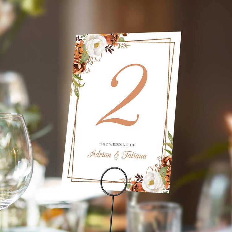 Autumn Fall Table Numbers or Table Names