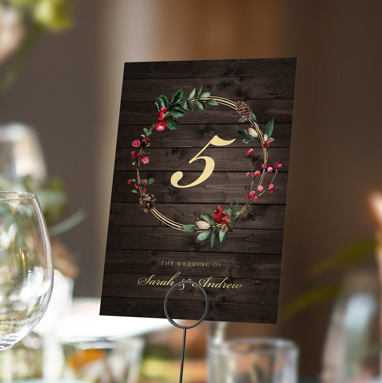 Winter Christmas Table numbers or Table Names