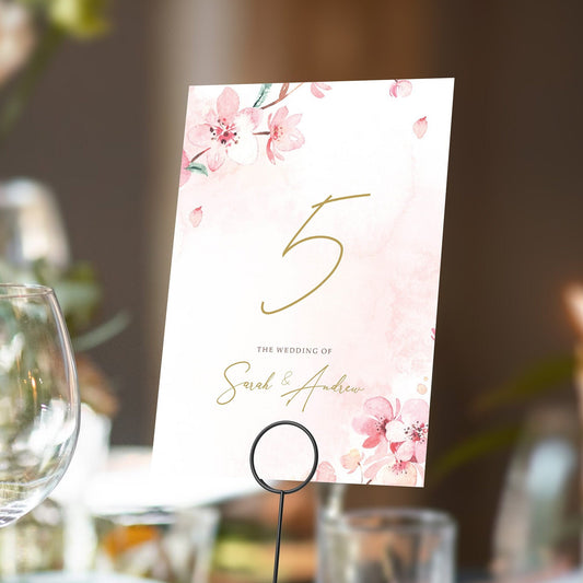 Cherry Blossom Pink Table Numbers or Table Names