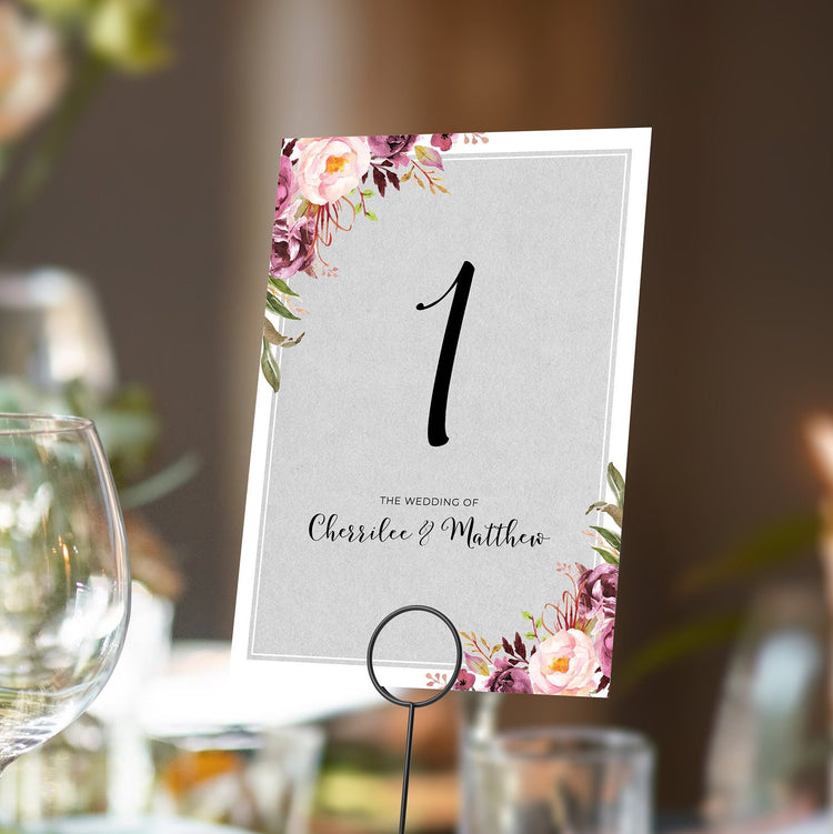 Blush Grey Table Numbers or Table Names
